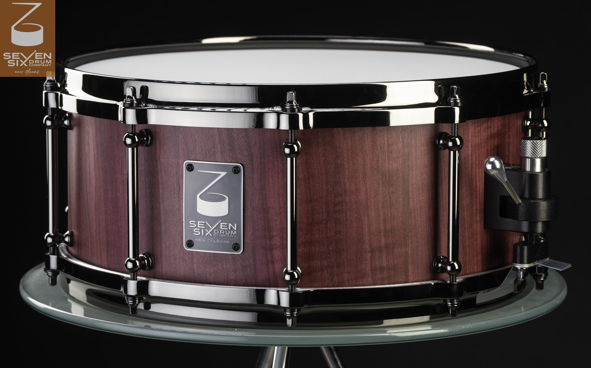 The Matte Curly Purpleheart Custom Snare Drum