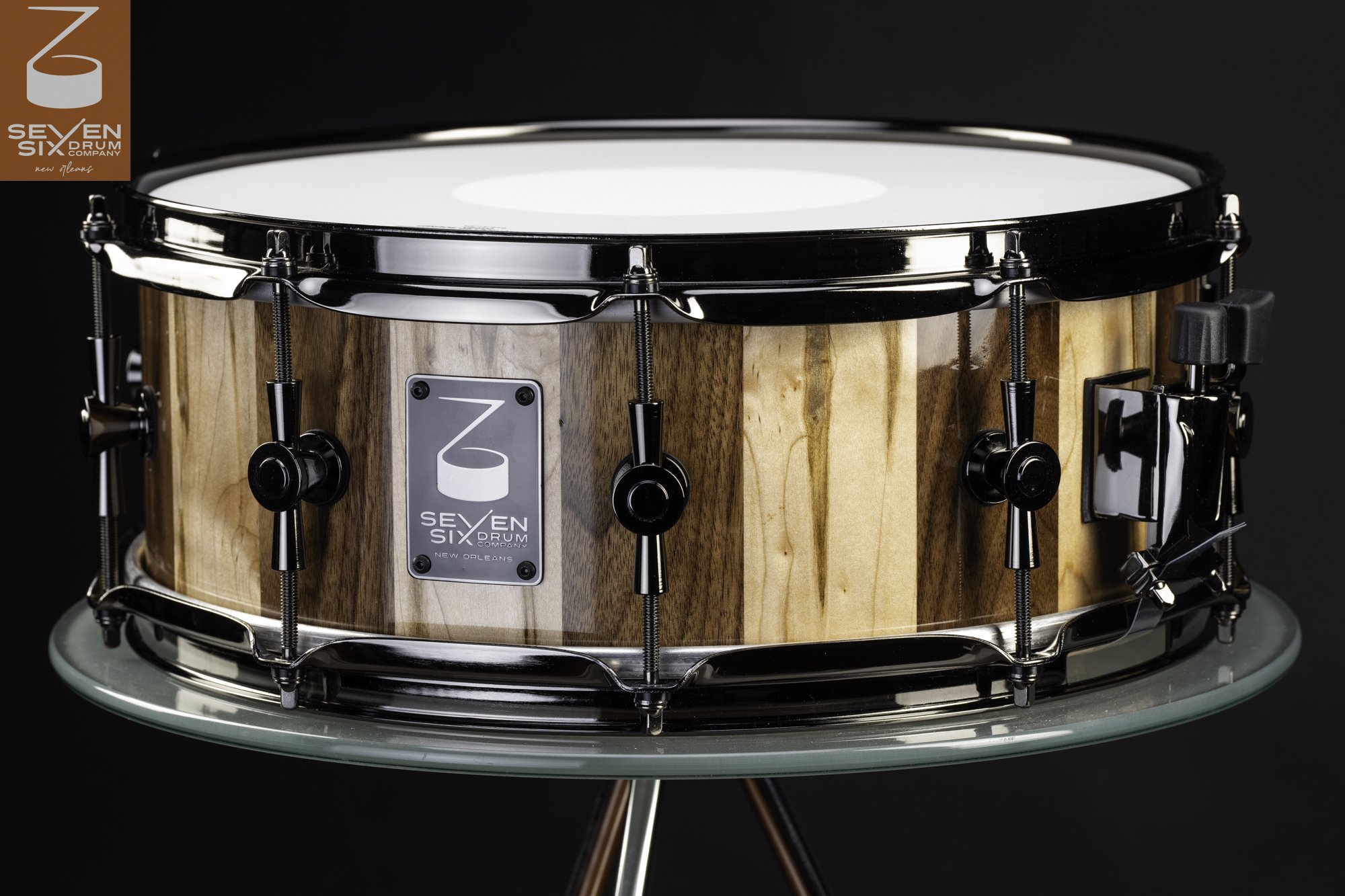 The Ambrosia Maple and Walnut Custom Snare Drum