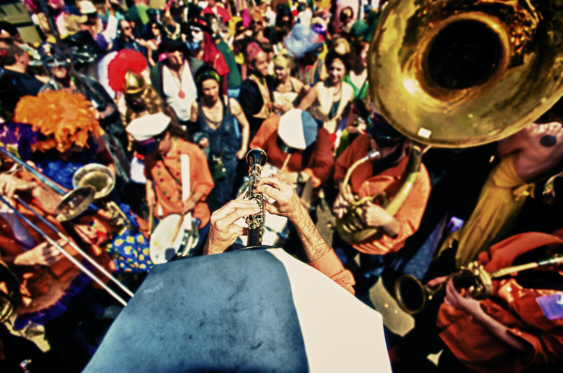 Panorama Brass Band, Mardi Gras Day - image © Marc Pagani Photography