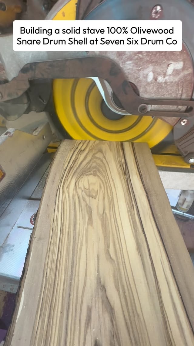 Here’s a quick video of a build I’m working on at @76drumco. This one is for prolific drum collector Larry M. This will be his 12th snare from Seven Six Drum Co. - an even dozen. I picked up some GORGEOUS Olive wood slabs from @riversidelumber (see previous video showing all three slabs that I purchased) and I still have 1.66 slabs left to build YOU a drum. Get in touch at 76drums.com. #drums #drummer #customsnare #customdrum #snaredrum
